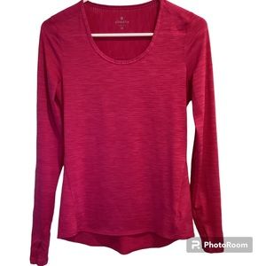 Athleta Fuchsia Pink Long Sleeved Workout Top, Size XS
